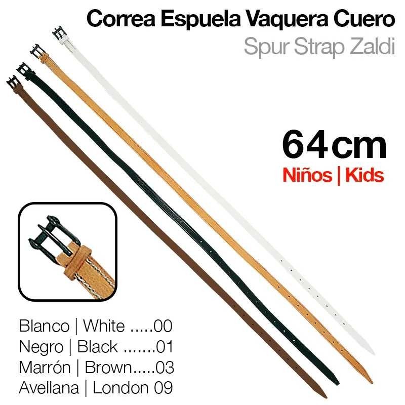 CORREA ESPUELA VAQUERA CUERO niño 64cm