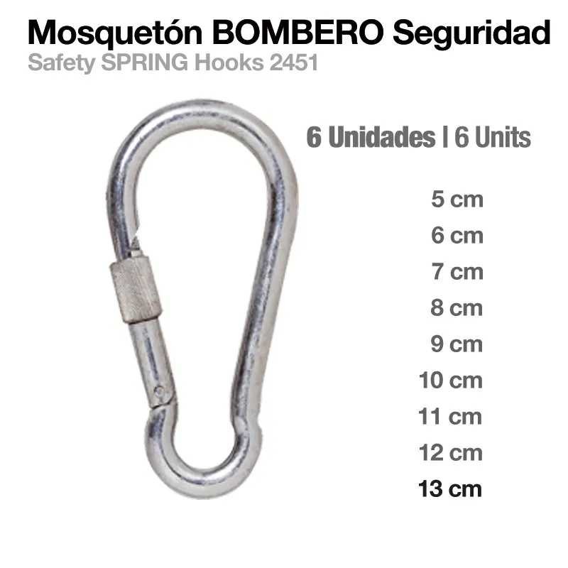 MOSQUETÓN BOMBERO SEGURIDAD 2451 6uds