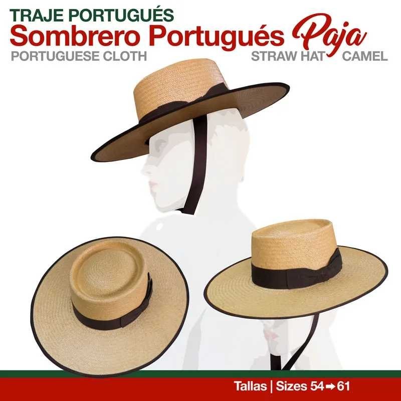 TRAJE PORTUGUÉS SOMBRERO PORTUGUÉS PAJA 