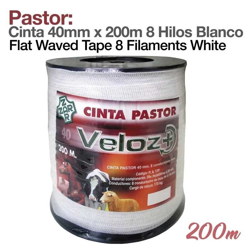 PASTOR: CINTA 40mm x 200m 8 HILOS BLANCO