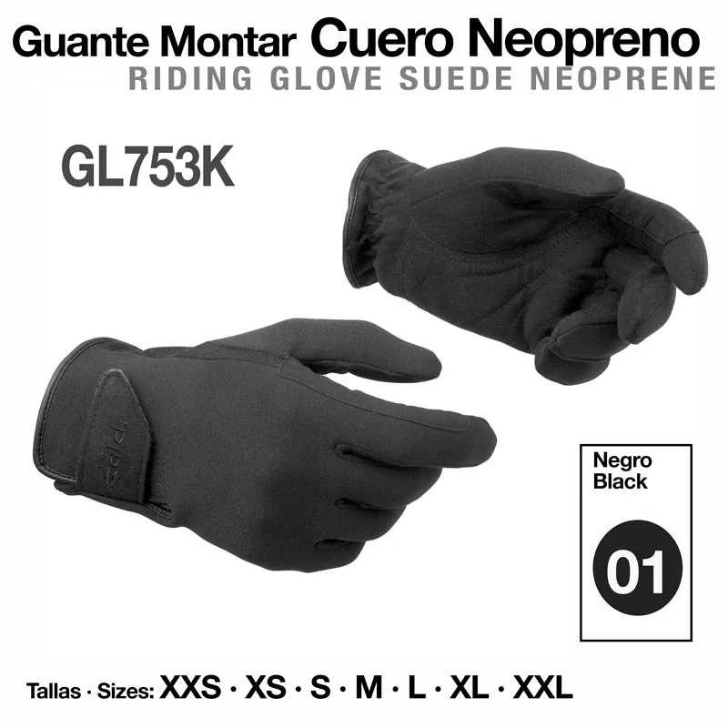 GUANTE MONTAR CUERO NEOPRENO GL753K