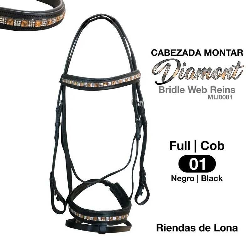 CABEZADA MONTAR DIAMONT MLI0081 NEGRO