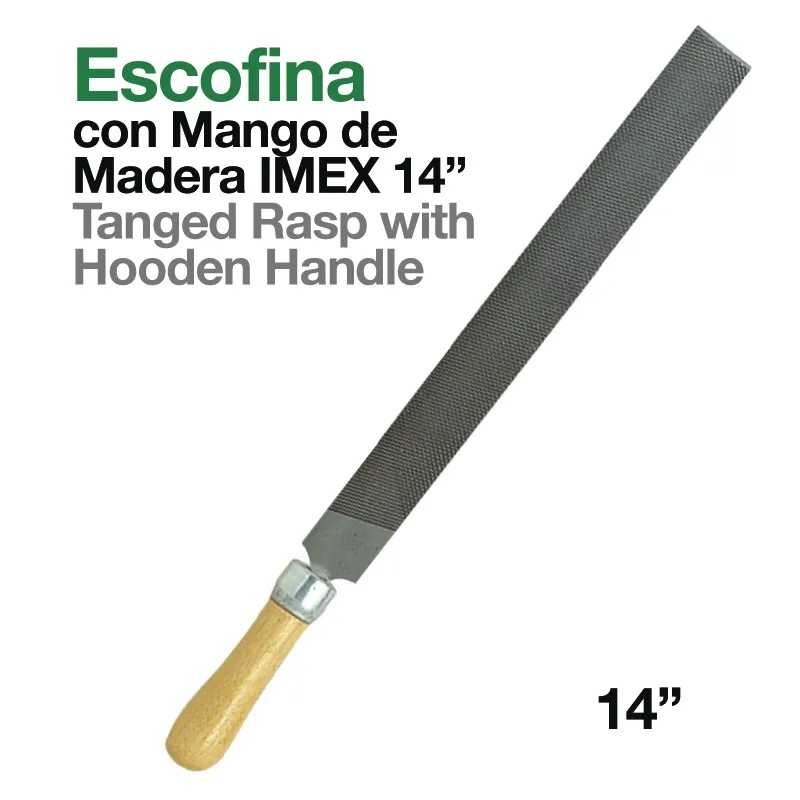 ESCOFINA CON MANGO DE MADERA IMEX 14