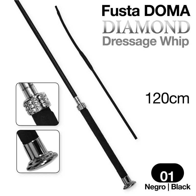 FUSTA DOMA DIAMOND DRESSAGE WHIP 120cm NEGRO