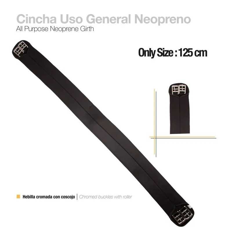 CINCHA USO GENERAL NEOPRENO ECONÓMICA NEGRO 125cm