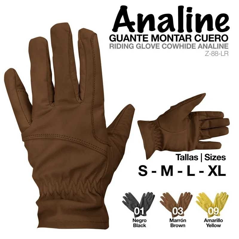 GUANTE MONTAR CUERO ANALINE NEGRO S