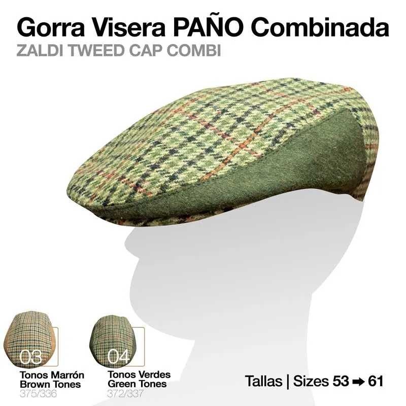 GORRA VISERA PAÑO COMBINADA CUADRO 