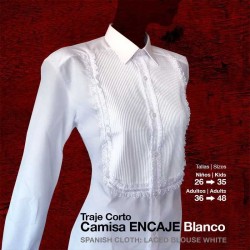 TRAJE CORTO CAMISA ENCAJE BLANCO