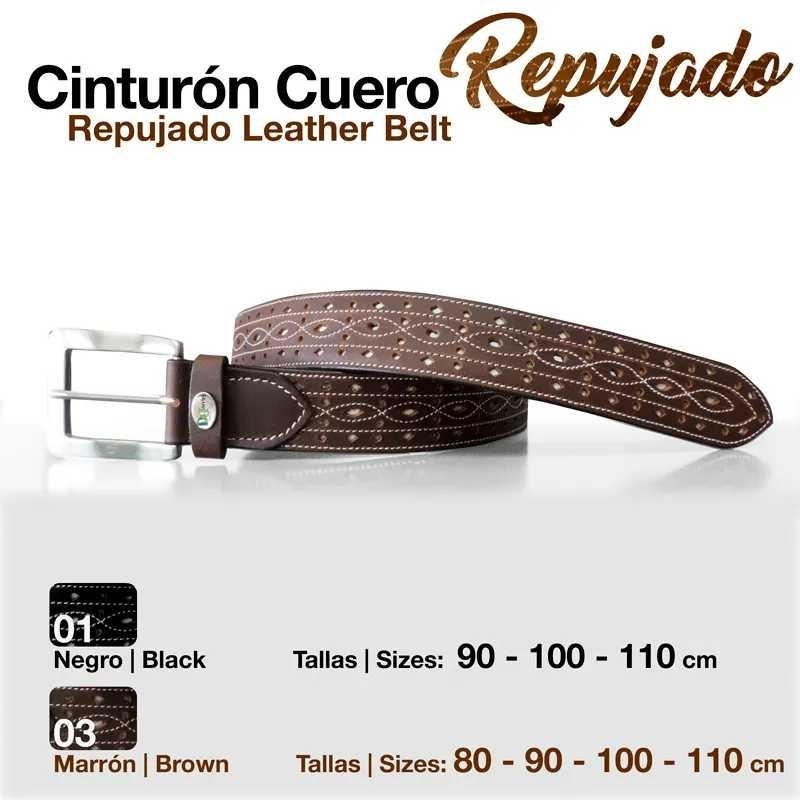 CINTURÓN CUERO REPUJADO 45/35