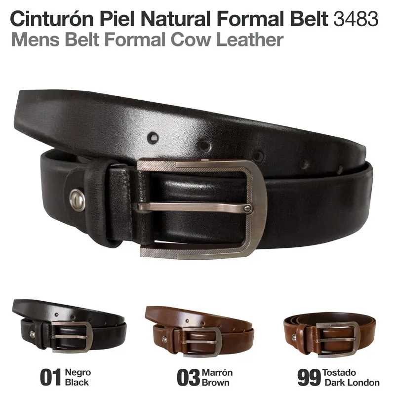 CINTURÓN PIEL NATURAL FORMAL BELT 3483 