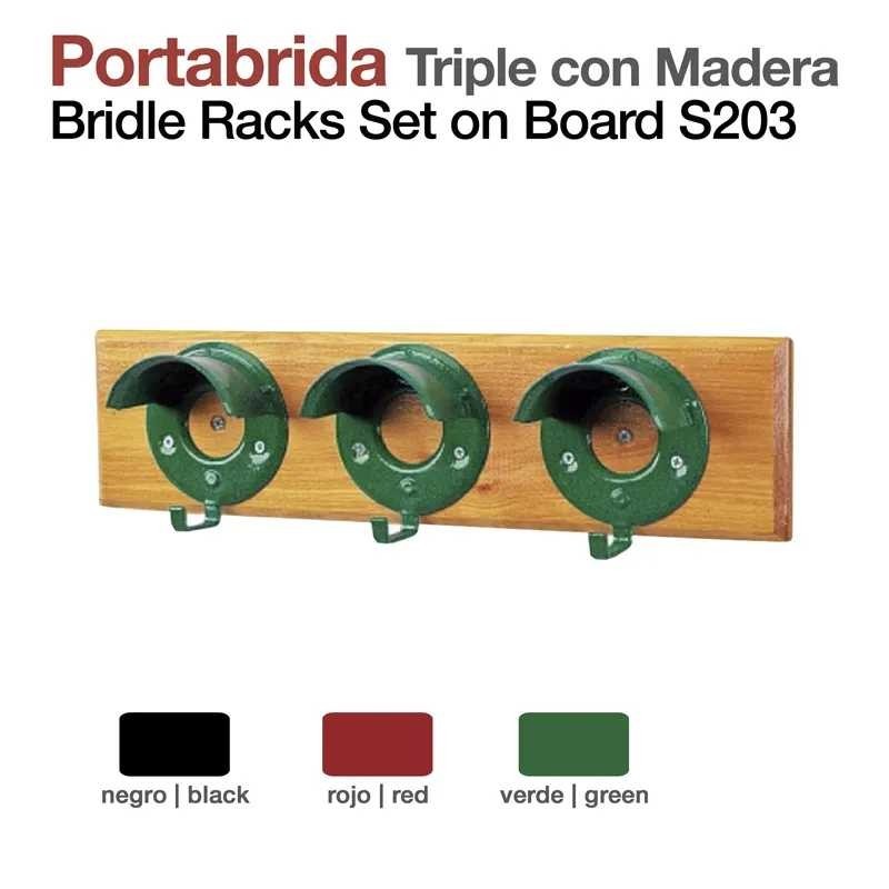 PORTABRIDA TRIPLE CON MADERA STUBBS S203