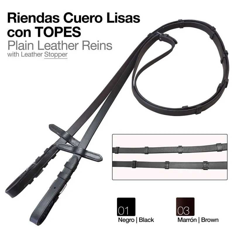 RIENDAS CUERO LISAS CON TOPES