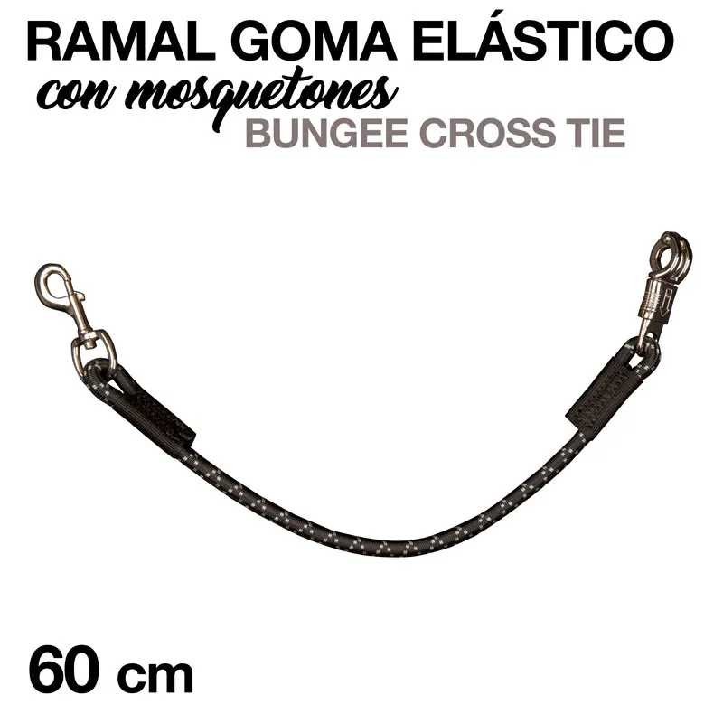 RAMAL GOMA ELASTICO CON MOSQUETONES 52982 NEGRO 60cm