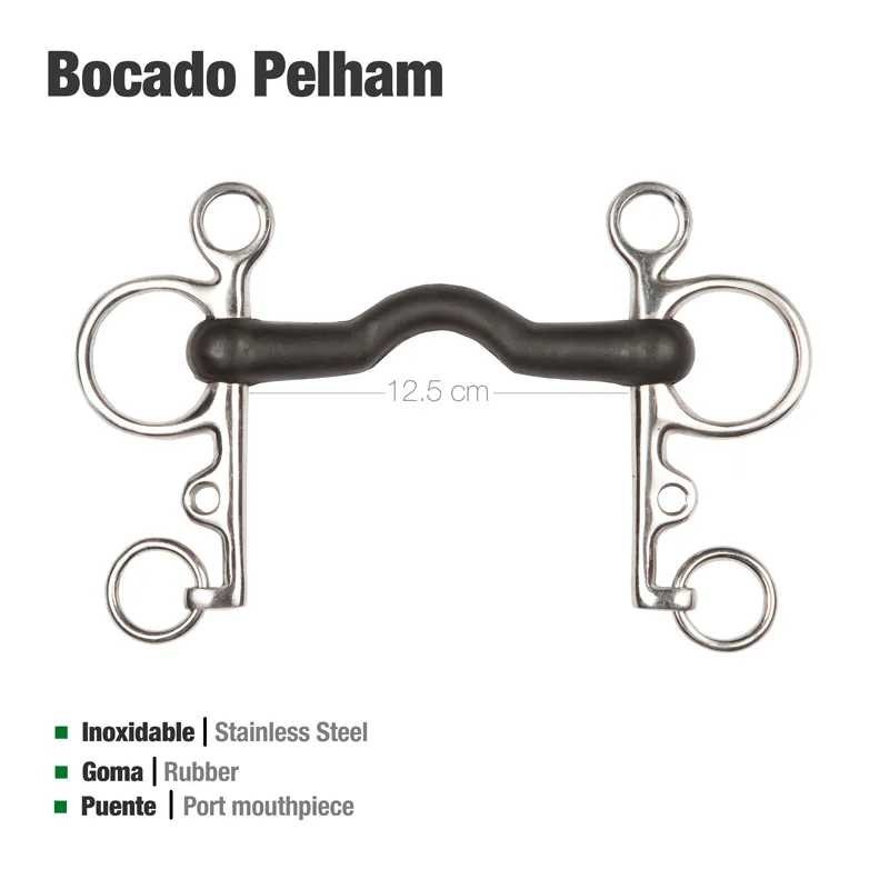 BOCADO PELHAM GOMA PUENTE ECONÓMICO INOX