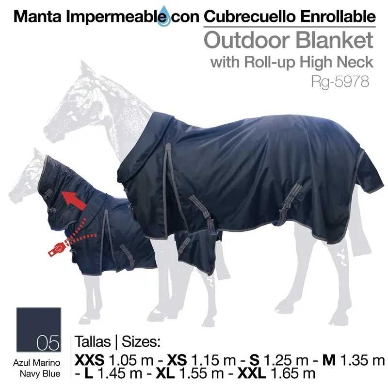 MANTA IMPERMEABLE CUBRECUELLO  ENROLLABLE AZUL 