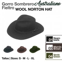 GORRO SOMBRERO AUSTRALIANO FIELTRO 8001 