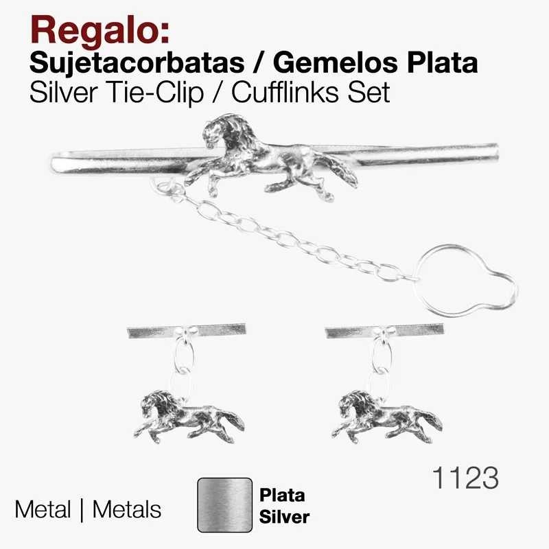 REGALO SUJETACORBATAS/GEMELOS PLATA 1123