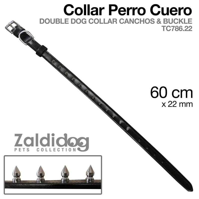 PERRO COLLAR CUERO TC786.18 55cm x 18mm NEGRO