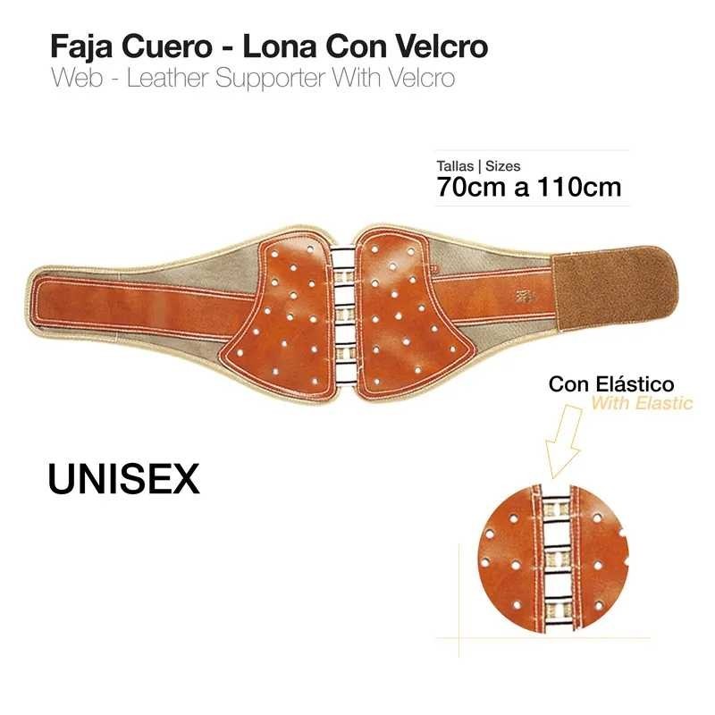 FAJA CUERO LONA Nº750 CON VELCRO