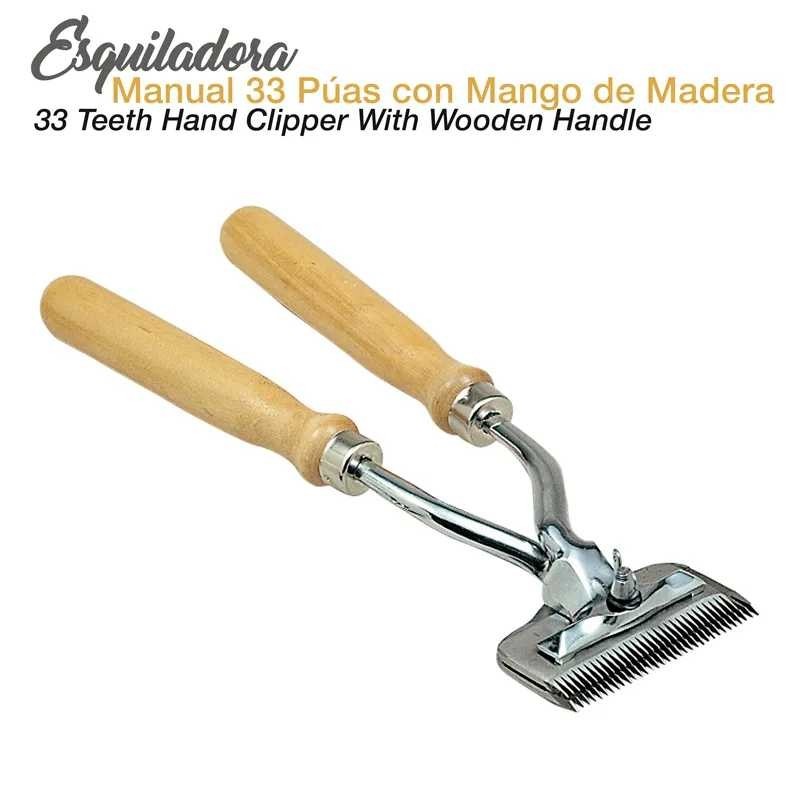 ESQUILADORA MANUAL 33 PÚAS MANGO MADERA