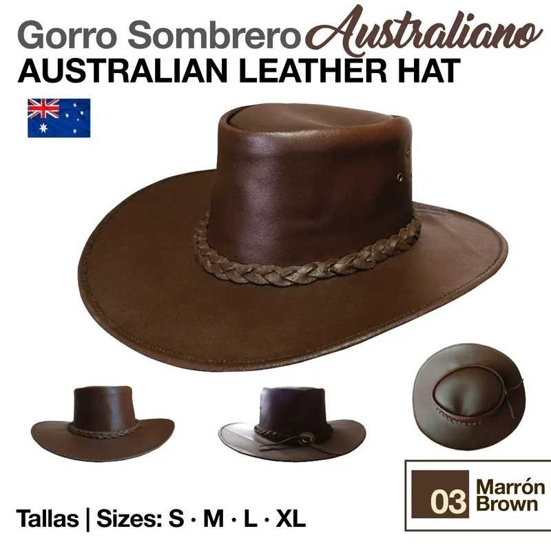 GORRO SOMBRERO AUSTRALIANO MARRÓN 