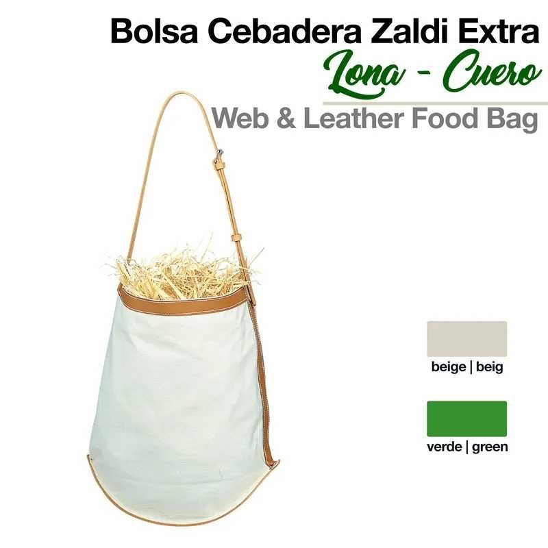 BOLSA CEBADERA ZALDI EXTRA LONA CUERO