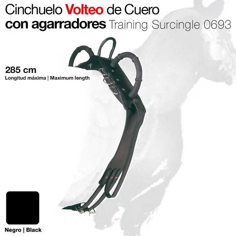 CINCHUELO VOLTEO CUERO CON AGARRADORES 0693 NEGRO