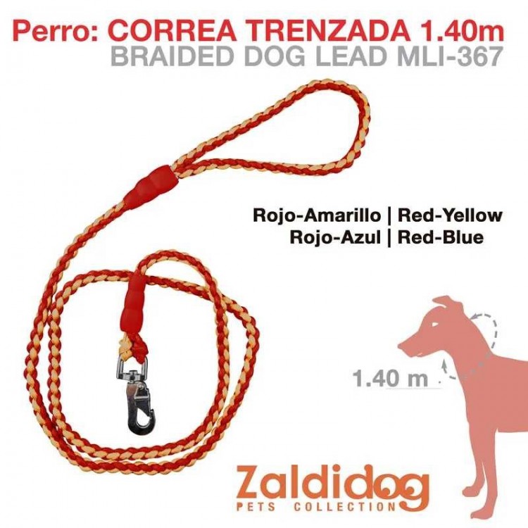 PERRO CORREA TRENZADA 1.40m