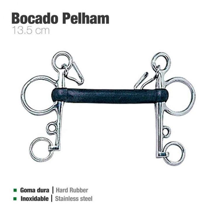 BOCADO PELHAM GOMA DURA INOX 21250R