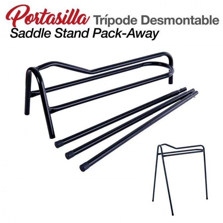 PORTASILLA TRÍPODE DESMONTABLE TH-3217B NEGRO