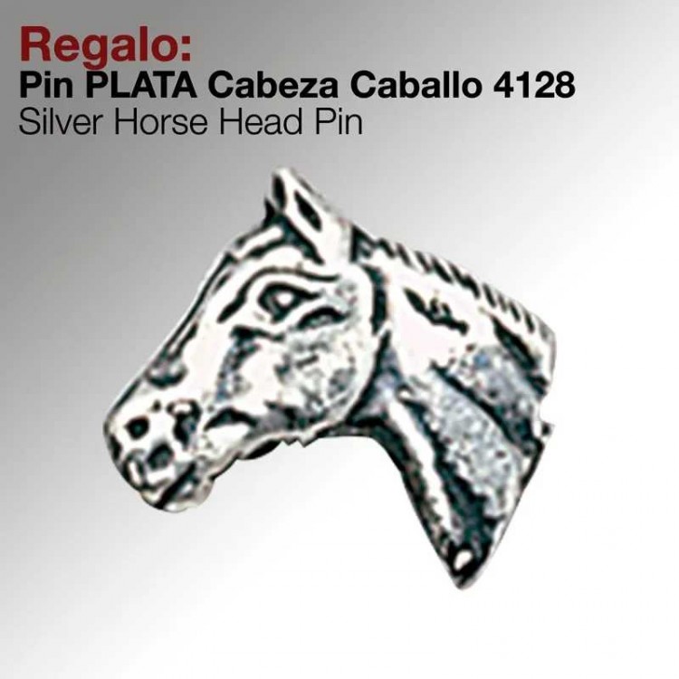 REGALO PIN -PLATA- CABEZA CABALLO 4128