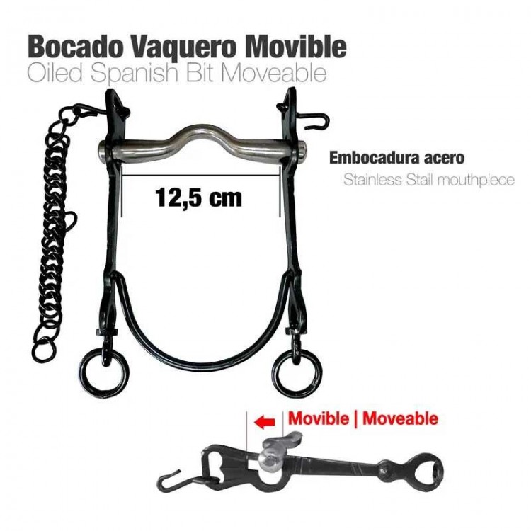 BOCADO VAQUERO MOVIBLE ECO. PAVONADO