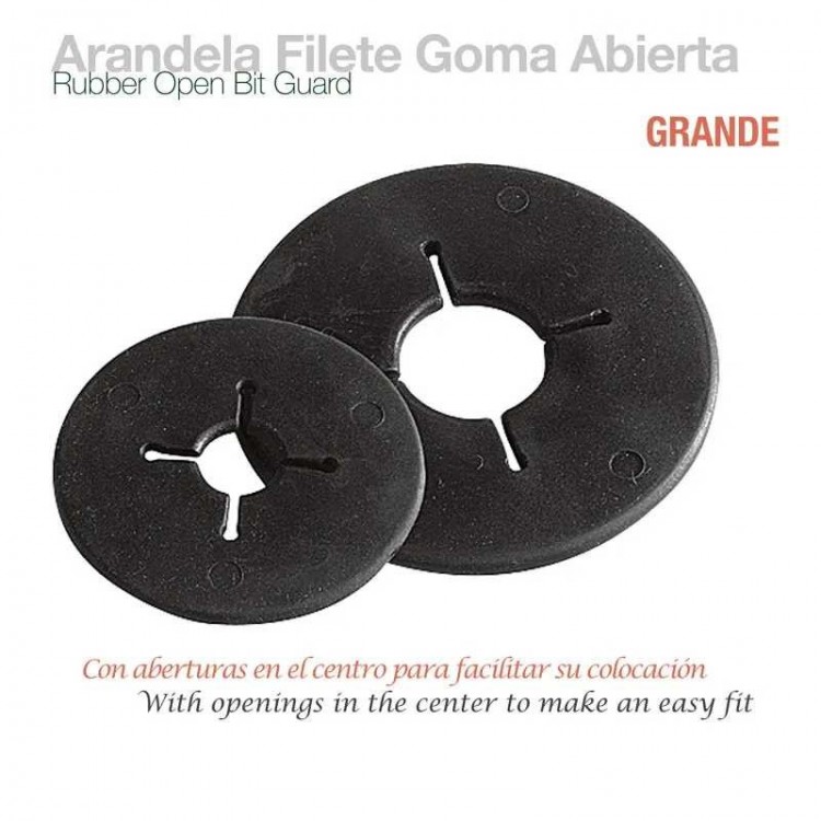 ARANDELA FILETE GOMA ABIERTA GRANDE NEGRO