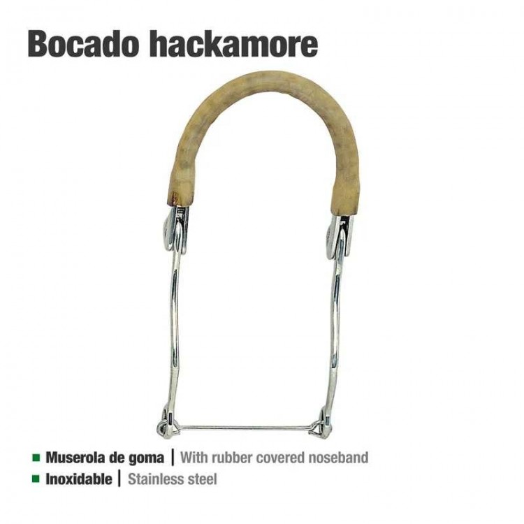 BOCADO HACKAMORE INOX GOMA 25108