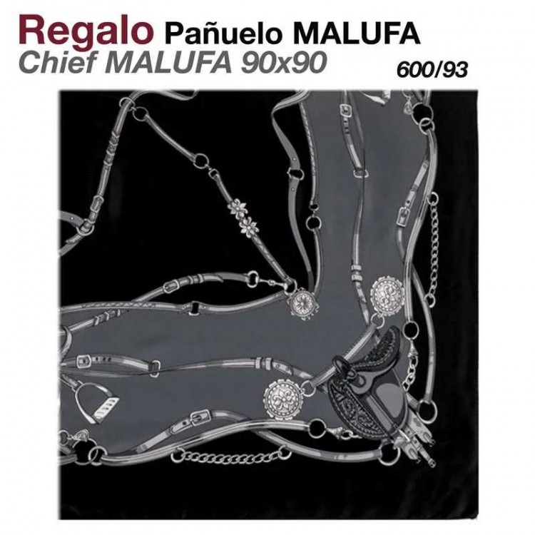 REGALO PAÑUELO MALUFA 90x90 600/93 NEGRO