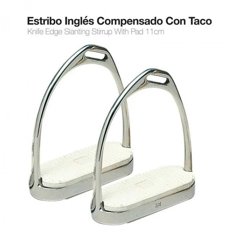 ESTRIBO INGLÉS  INOX COMPENSADO CON TACO 22117 11cm