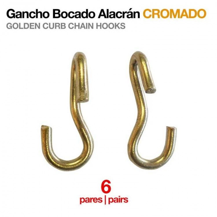 GANCHO BOCADO ALACRÁN DORADO  6 PARES