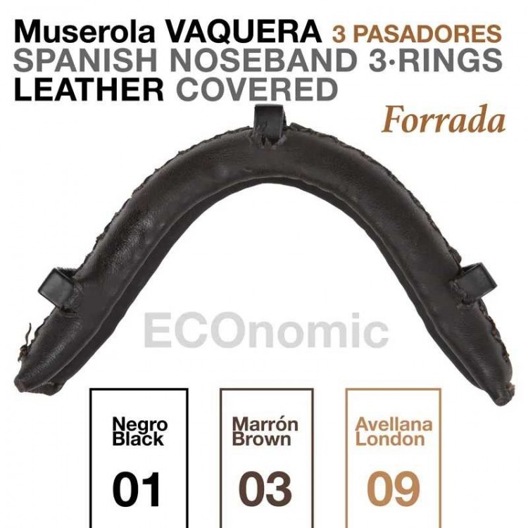 MUSEROLA VAQUERA ECO 3 PASADORES FORRADA 