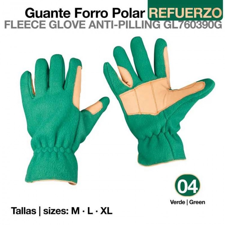 GUANTE FORRO POLAR REFUERZO GL760390 VERDE 