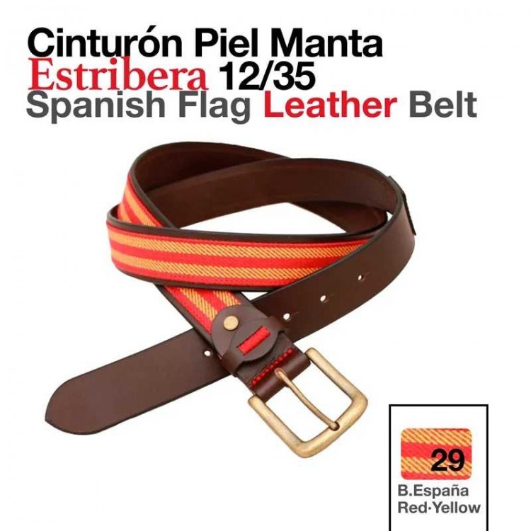 CINTURÓN PIEL MANTA ESTRIBERA 12/35 B/ESPAÑA