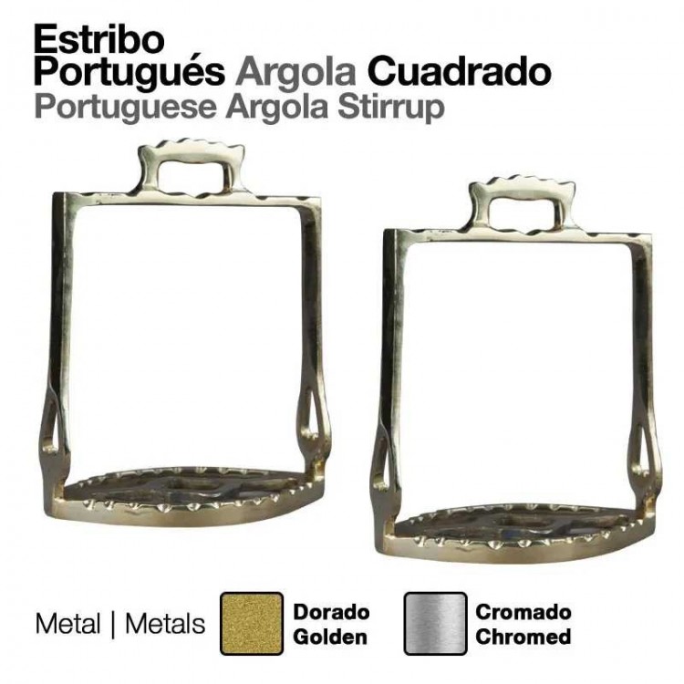 ESTRIBO PORTUGUÉS ARGOLA CUADRADO