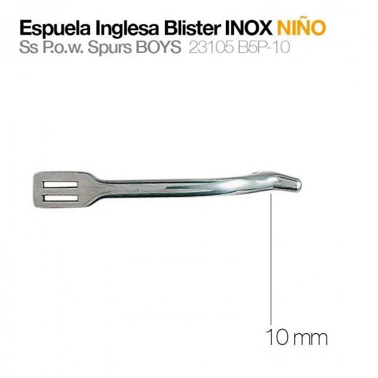 ESPUELA INGLESA BLISTER INOX NIÑO 23105 B5P-10