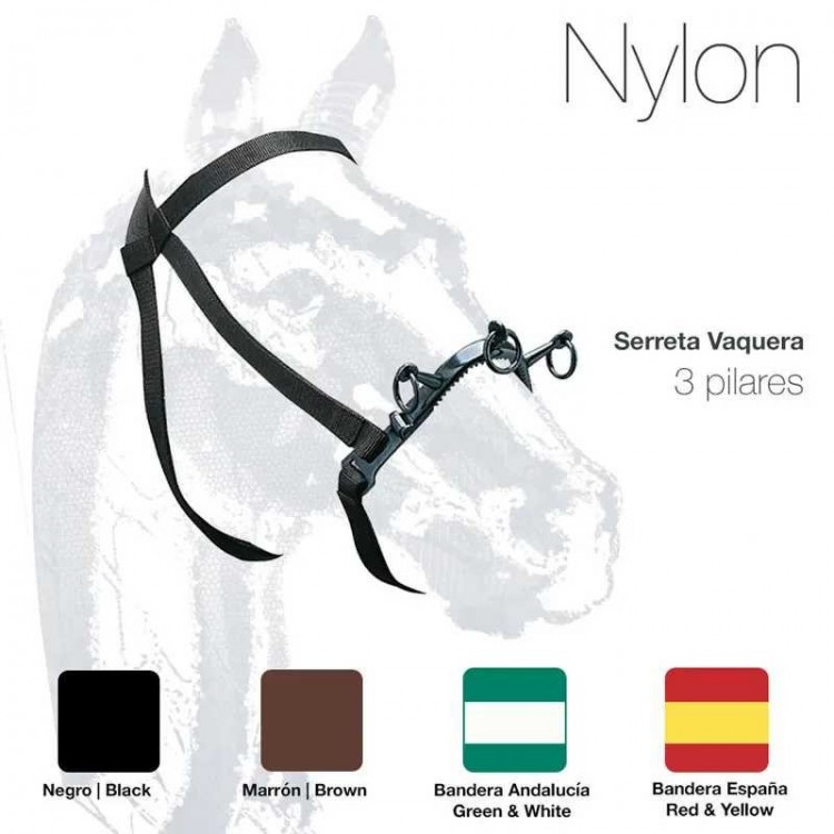 CABEZADA SERRETA VAQUERA 3-pilares NYLON