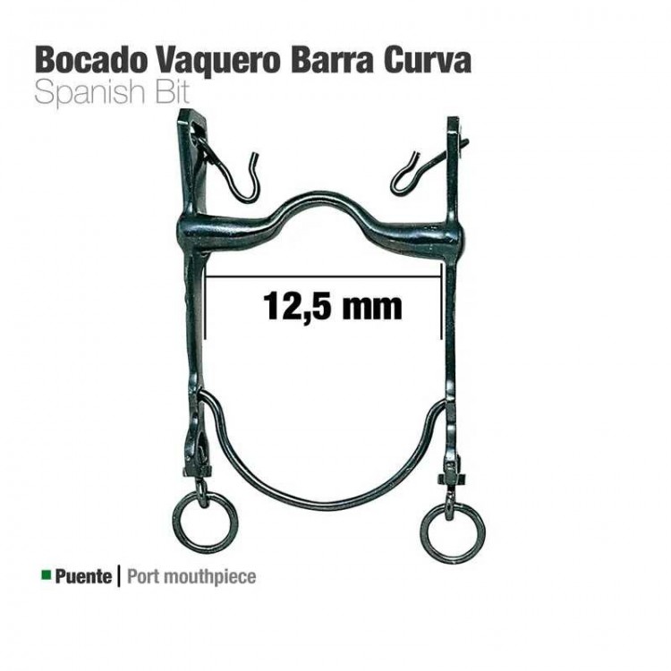 BOCADO VAQUERO BARRA CURVA 21798SI PAVONADO 12.5cm