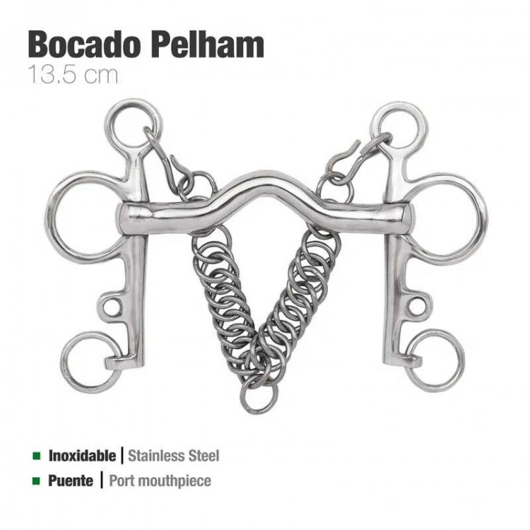 BOCADO PELHAM PUENTE INOX ECONÓMICO