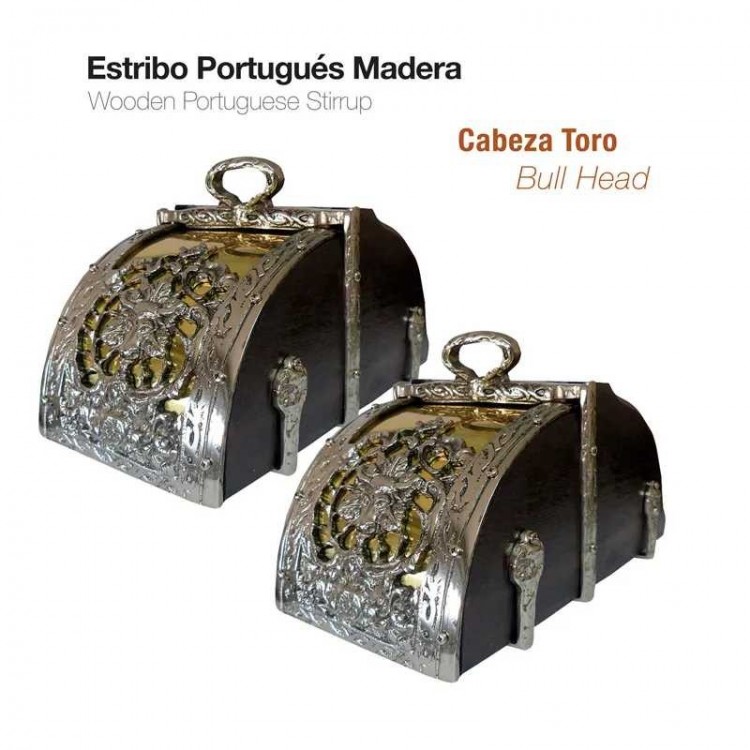 ESTRIBO PORTUGUÉS MADERA CABEZA TORO