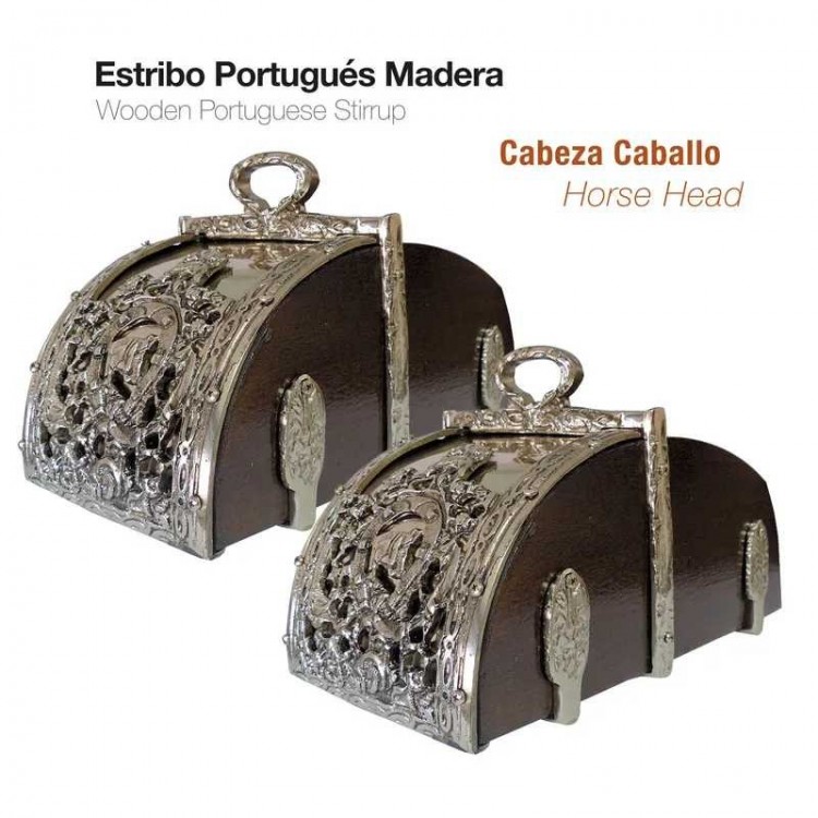 ESTRIBO PORTUGUÉS MADERA CABEZA CABALLO