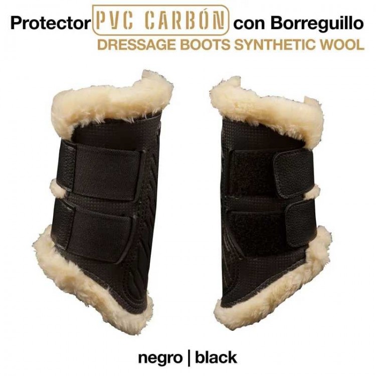 PROTECTOR PVC CARBON CON BORREGUILLO NEGRO