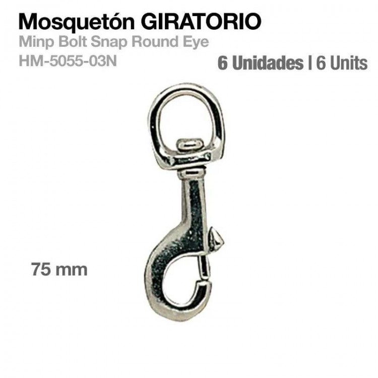 MOSQUETÓN GIRATORIO HM-5055-03N 6uds