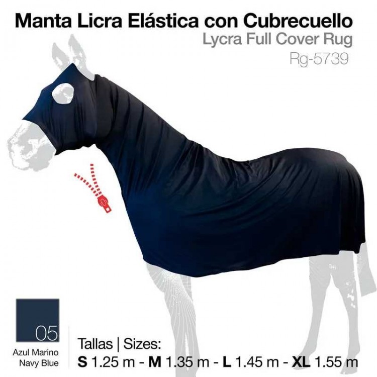 MANTA LICRA ELÁSTICA CON CUBRECUELLO AZUL 